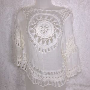 white off shoulder crochet top
